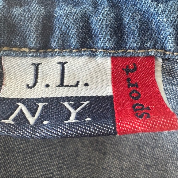Vintage Denim Button Front  J.L. Sport NY Sleeveless Dress 100% Cotton  Size 8 - Picture 11 of 14